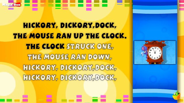 Hickory Dickory Dock Lyrical Video - English Nursery Rhymes Full Lyrics For Kids and Childrens