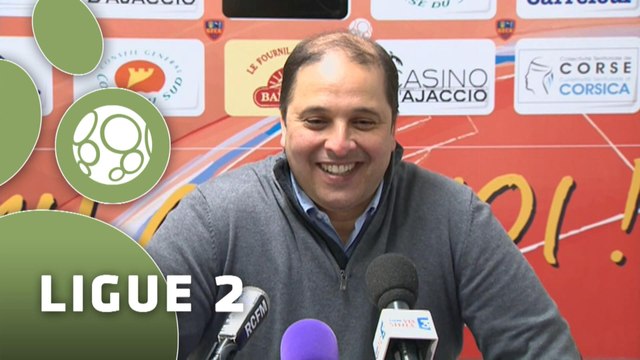Conférence de presse GFC Ajaccio - AS Nancy-Lorraine (1-0) : Thierry LAUREY (GFCA) - Pablo CORREA (ASNL) - 2014/2015