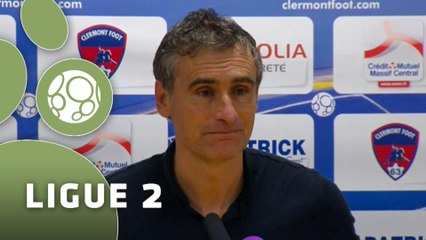 Conférence de presse Clermont Foot - Dijon FCO (2-5) : Corinne DIACRE (CF63) - Olivier DALL'OGLIO (DFCO) - 2014/2015