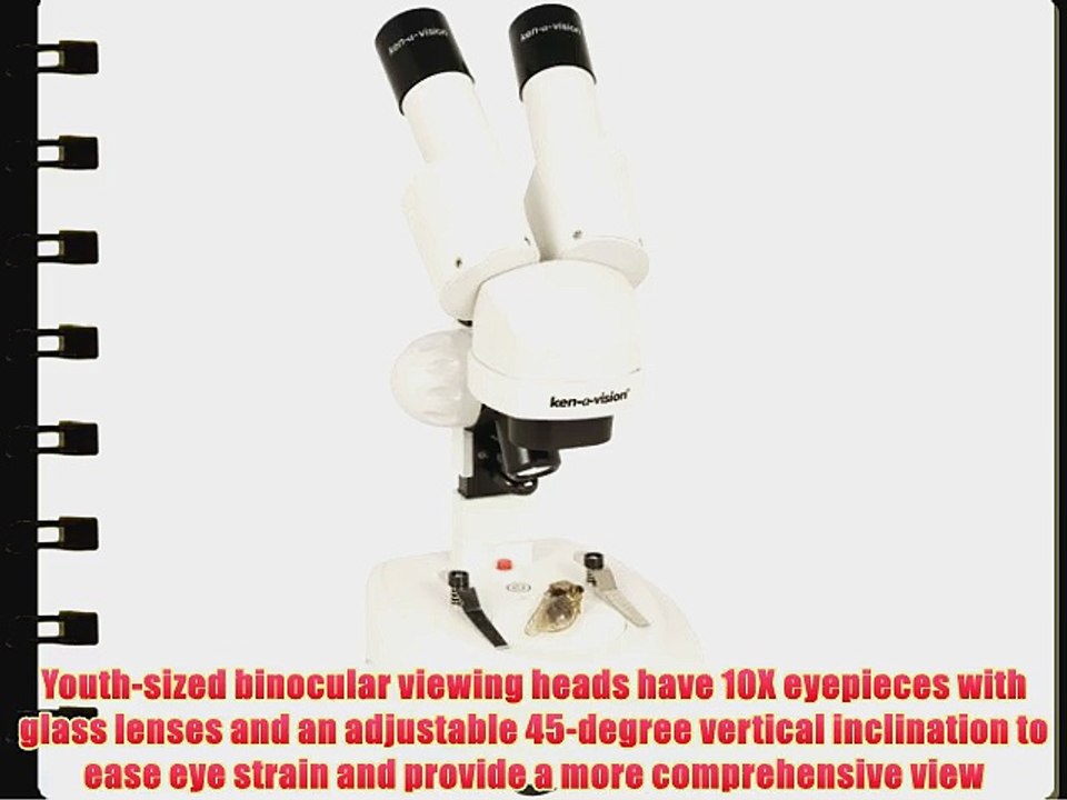 Ken-A-Vision ESH200 Professor Stereo - Cordless Stereo Microscope with battery-powered 10x