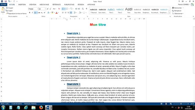 Tuto - Word 2013 - Reproduire et supprimer rapidement une mise en forme