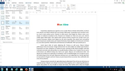 Tuto - Word 2013 - Modifier les marges