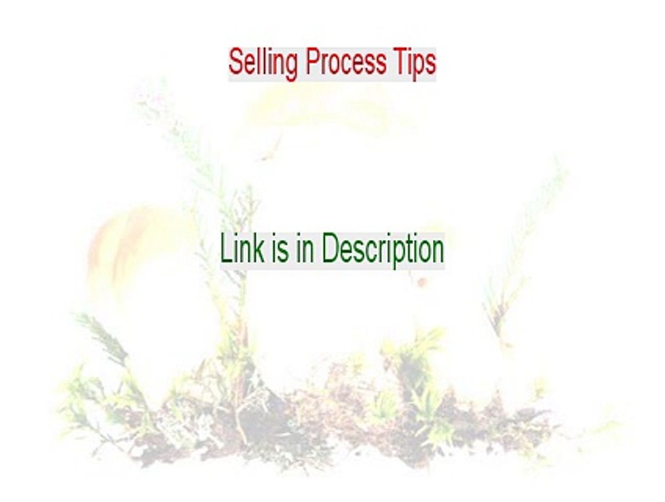 Selling Process Tips Reviews [Video Review 2015]