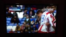 An amusing moment as Atletico's Gimenez gets subbed on and the referee blows for Half-time as soon as he starts walking onto the pitch