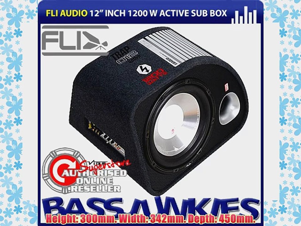 FLI Audio FT10A Trap Single Car 10 inch Active Amplified Subwoofer Sub Bass Box Enclosure Includes