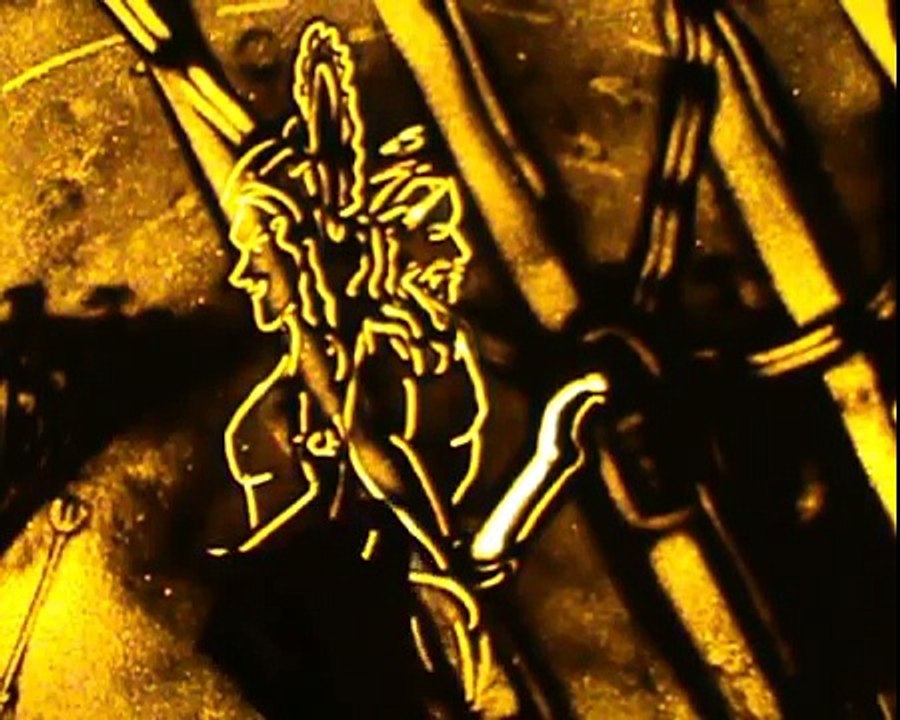 Jaw dropping piece of sand art capturing the eternal battle of Good Vs Evil