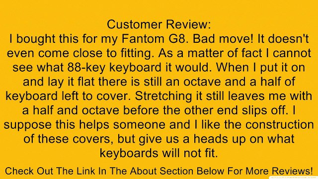 Gator Cases Stretchy Cover Fits 88-Note Keyboard - GKC-1648 Review