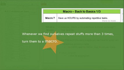 Excel Macro Back to Basics 1/3