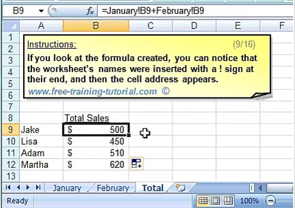 Excel Using values from cells in other worksheets in a formula
