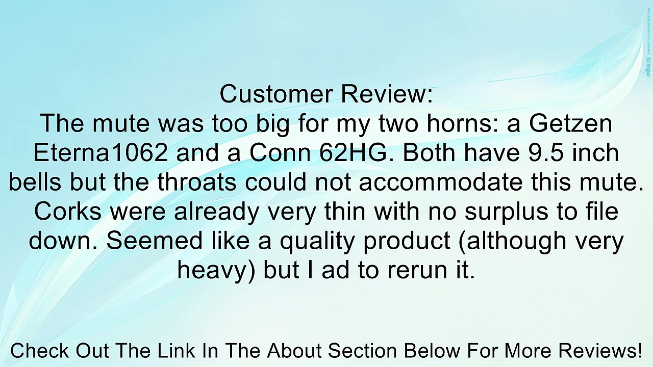 Jo Ral TRB-9 Bass Trombone Bucket Mute Review