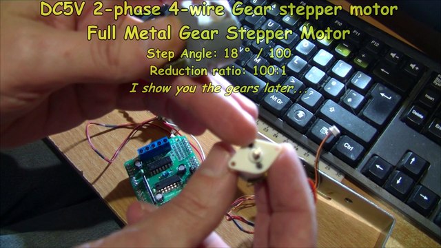 Mini stepper motor metal gears with a Motor Shield