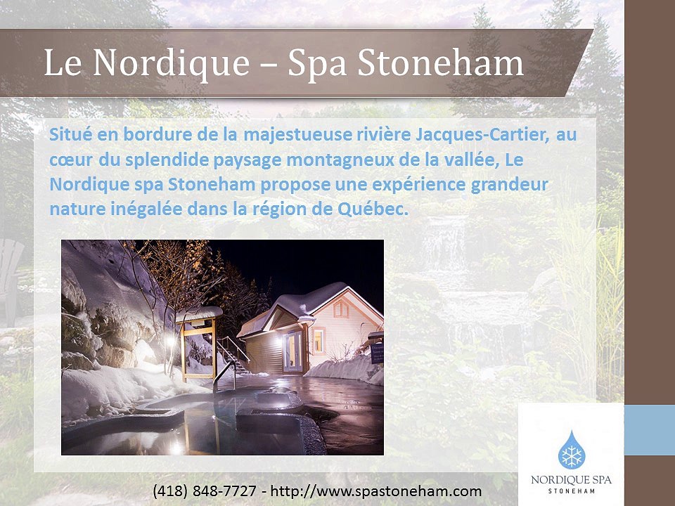 Destination repos  – Nordique Spa Mont Ste-Anne et Spa Stoneham