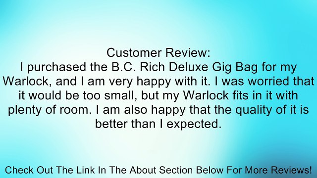 B.C. Rich BCGBAG1 30mm Deluxe Padded Guitar Gig Bag for All Models Except Beast and V Style Review