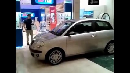 Crazy Man entered with Car into a Shopping Mall in Italy