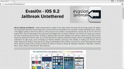 Video herunterladen: Download Evasion iOS 8.2 jailbreak UNTETHERED for all iphones | iPods | iPads