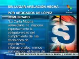 Leyes venezolanas niegan apelación a Leopoldo López