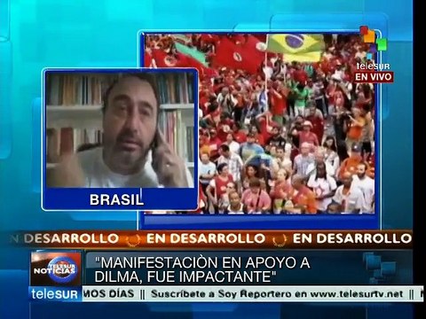 Movimientos sociales de Brasil apoyan la democracia y a Dilma