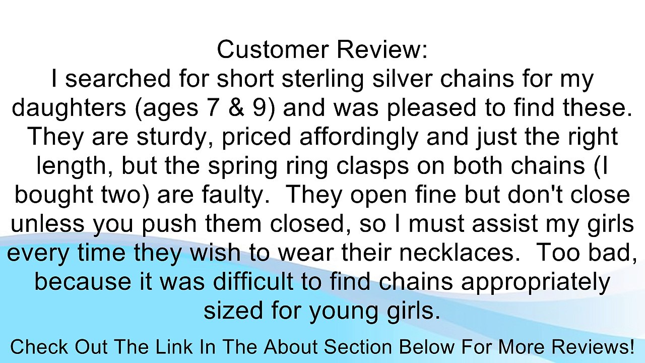 Childs Sterling Silver 14" Inch Box Link Chain Necklace Review