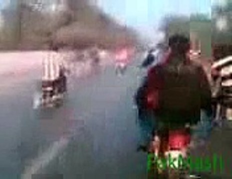Brave and Crazy Pakistani Girl on a bike with a guy