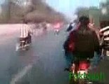 Brave and Crazy Pakistani Girl on a bike with a guy