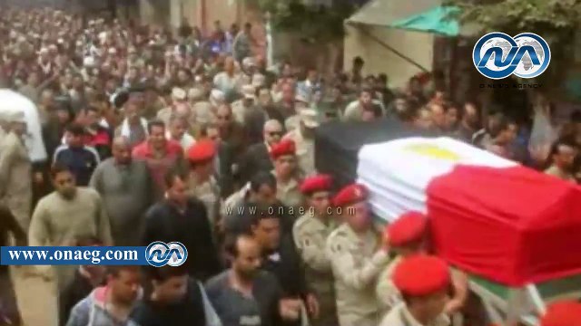المنوفية تشيع جنازة شهيد تفجير مدرعة الشيخ زويد