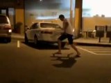 Drunk Guy Tries To Skate Home From The Bar