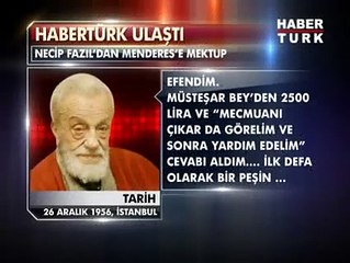 NECİP FAZIL KISA KÜREKTEN  MENDERESE YALVARAN MEKTUP