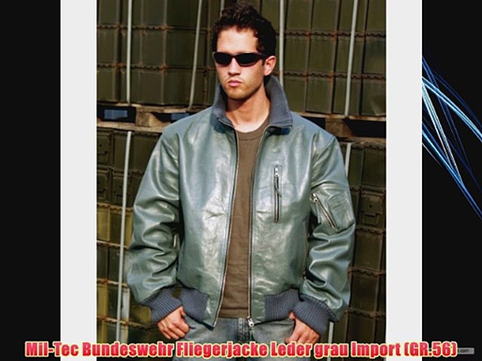 Mil-Tec Bundeswehr Fliegerjacke Leder grau Import (GR.56)