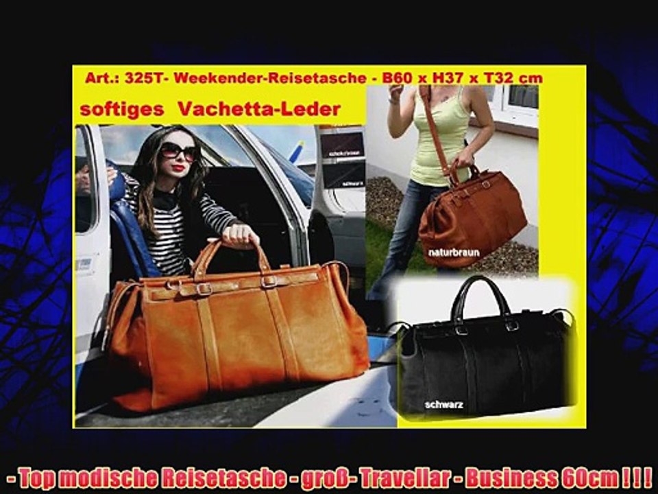 Reisetasche 60cm AR325T natur LUXUS Weekender softiges Bio Leder