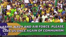 Manifestation du 15 mars 2015 contre la présidente brésilienne Dilma Rousseff à Rio de Janeiro.