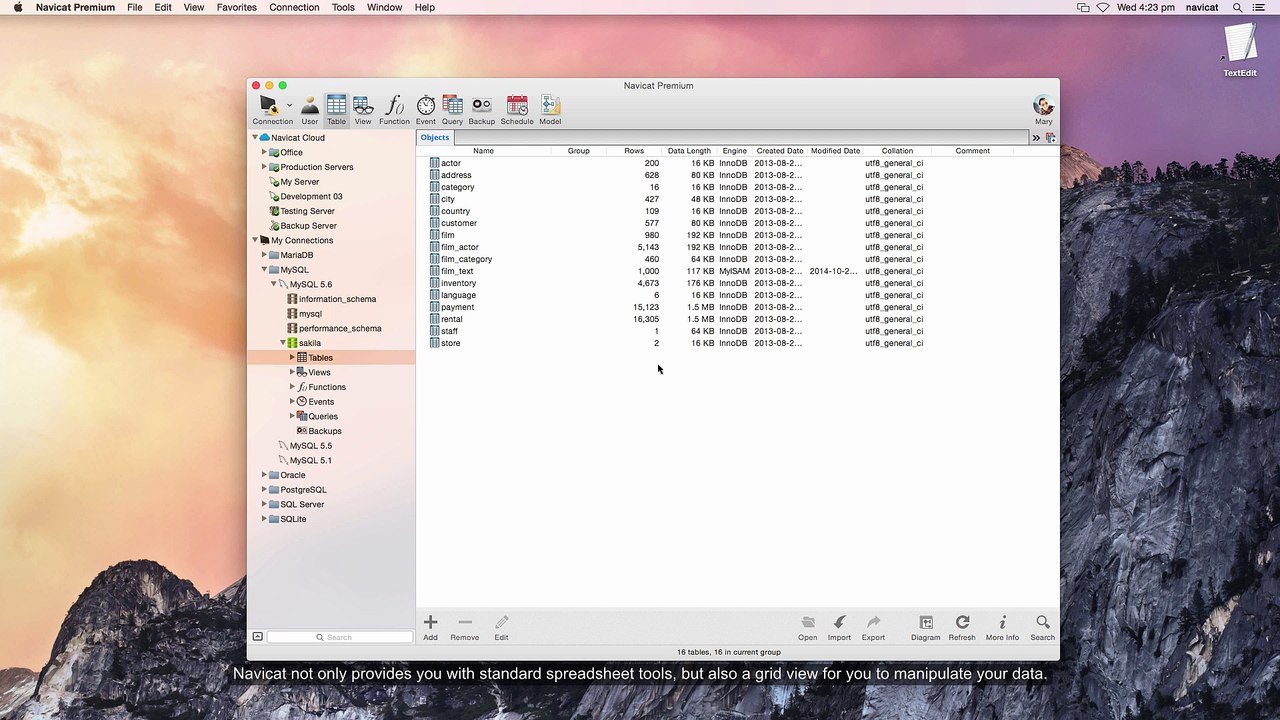 How to copy and paste data in Navicat database admin tool? (Mac)