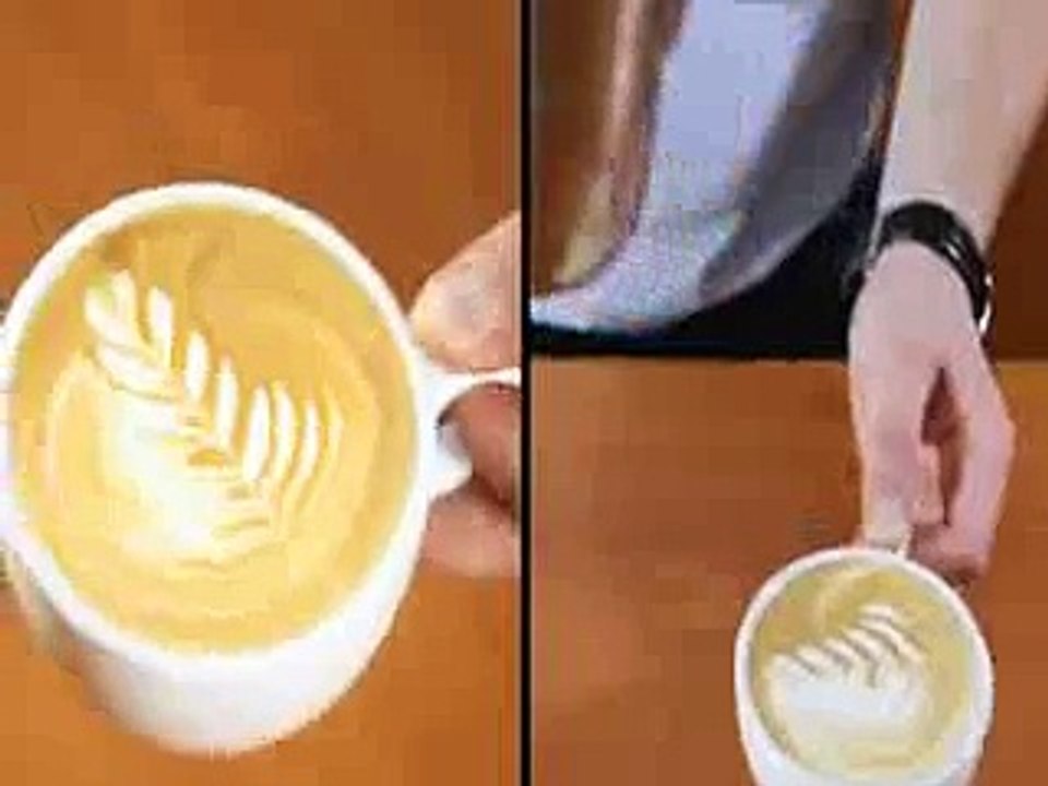 how to make a perfect designs in a cup of black coffee