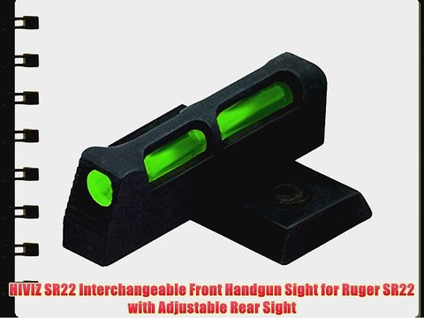 HIVIZ SR22 Interchangeable Front Handgun Sight for Ruger SR22 with Adjustable Rear Sight