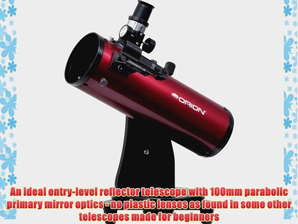 Orion 10012 SkyScanner 100mm TableTop Reflector Telescope (Burgundy)
