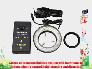 Tải video: AmScope LED-144A 144-LED Lighting-Direction-Adjustable Microscope Ring Light with Adapter for