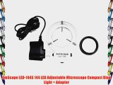 AmScope LED-144S 144 LED Adjustable Microscope Compact Ring Light   Adapter