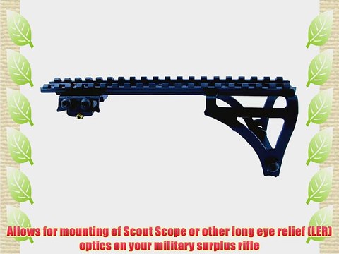 Brass Stacker MK98SSM Scout Scope Mount for Mauser K98 M24/47 M48 VZ. 24 Rifles Black