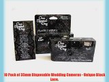 10 Pack Black Lace Wedding Party Disposable Cameras with Gift Box and Matching Tents 27 Exp.