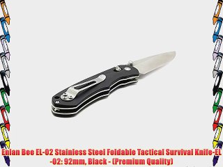 Enlan Bee EL-02 Stainless Steel Foldable Tactical Survival Knife-EL-02: 92mm Black - (Premium