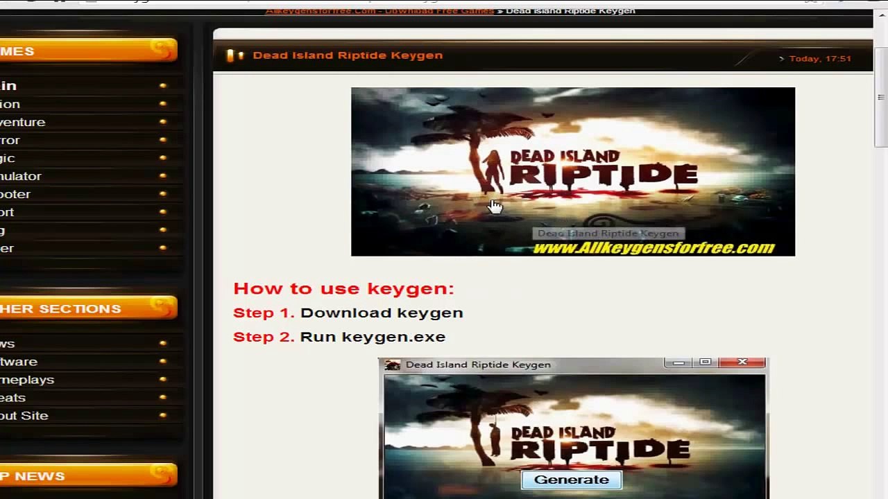 Dead Island Riptide générateur de clé