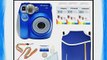 Polaroid PIC-300 Instant Film Analog Camera (Blue) with (3) Polaroid 300 Instant Film Packs