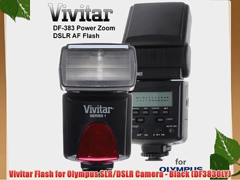 Vivitar Flash for Olympus SLR/DSLR Camera - Black (DF383OLY)