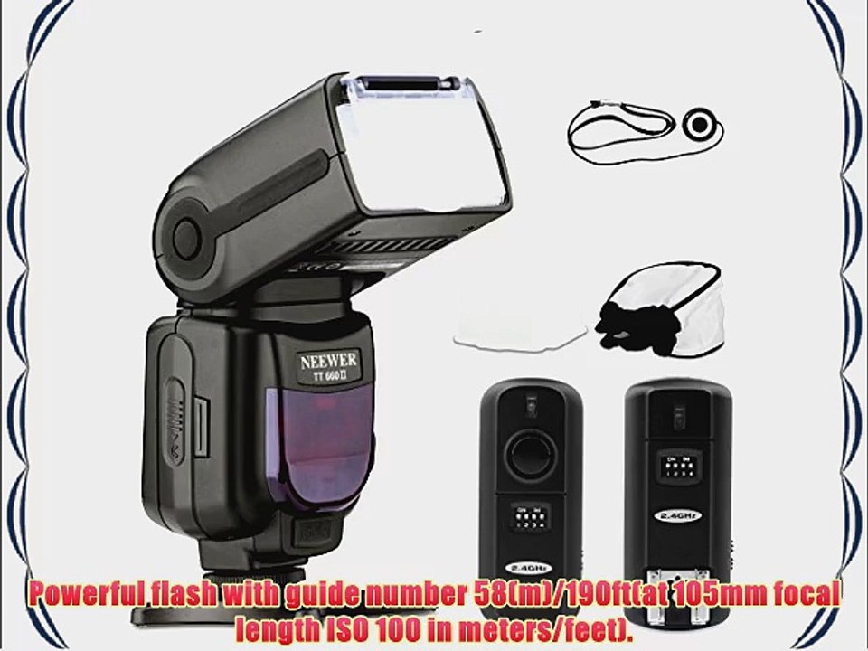 Neewer 5500K 2.4G Wireless Pro Speedlite NW TT660 II *Deluxe Kit* for Nikon D7100 D7000 D5300