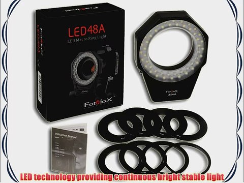 Fotodiox Pro LED 48a Ring light for Portrait and Macro Photography fits Lens with 49mm 52mm