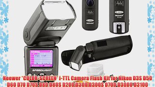 Neewer *COLOR-SCREEN* i-TTL Camera Flash Kit for Nikon D3S D50 D60 D70 D70S D80 D80S D200 D300