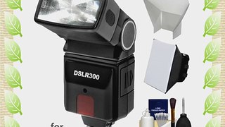 Precision Design DSLR300 High Power Auto Flash with Softbox plus Bounce Diffuser Kit for Nikon