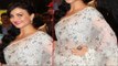 Cute & Hot Elli Avram In Transparent Saree Exposing Blouse