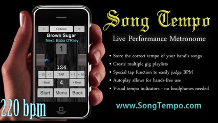 220 BPM Metronome - 10 Minutes Click Track - www.SongTempo.com