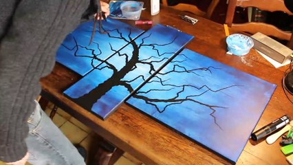 time lapse : peinture d'arbre tortueux