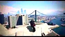 Cascade incroyable en moto sur GTA 5. (GTA 5 Online Stunts)